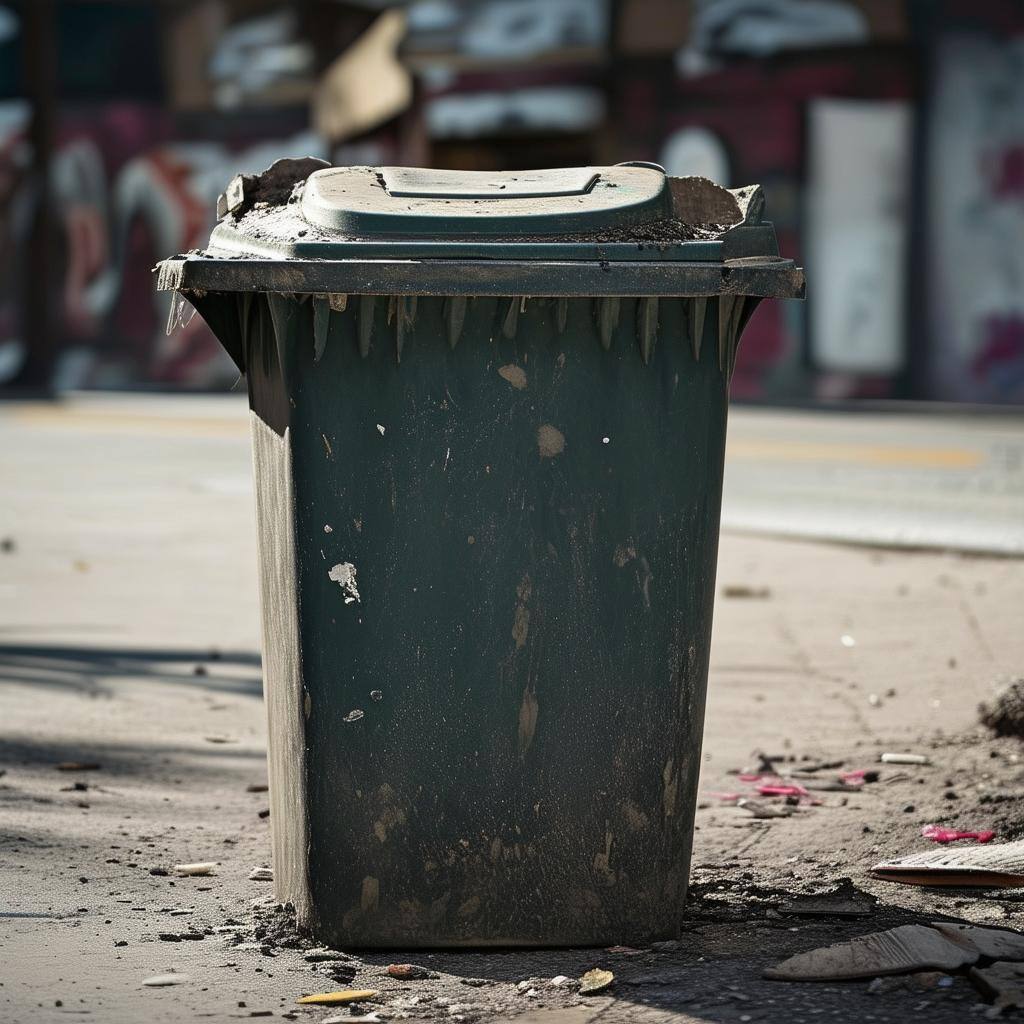 Dirty trash can