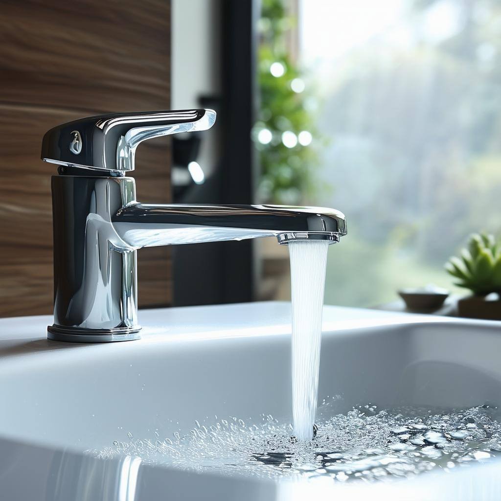 running faucet in sink